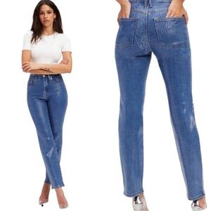 👖 Good American indigo snake textured jeans